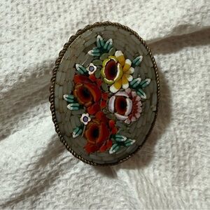 Floral Mosaic Brooch